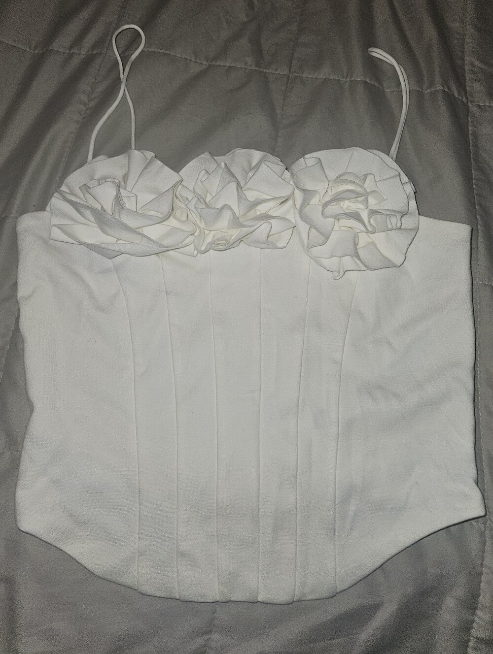 Sunday in Brooklyn Cream Floral Strapless Top